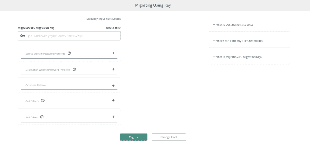 Migrate Guru destination site